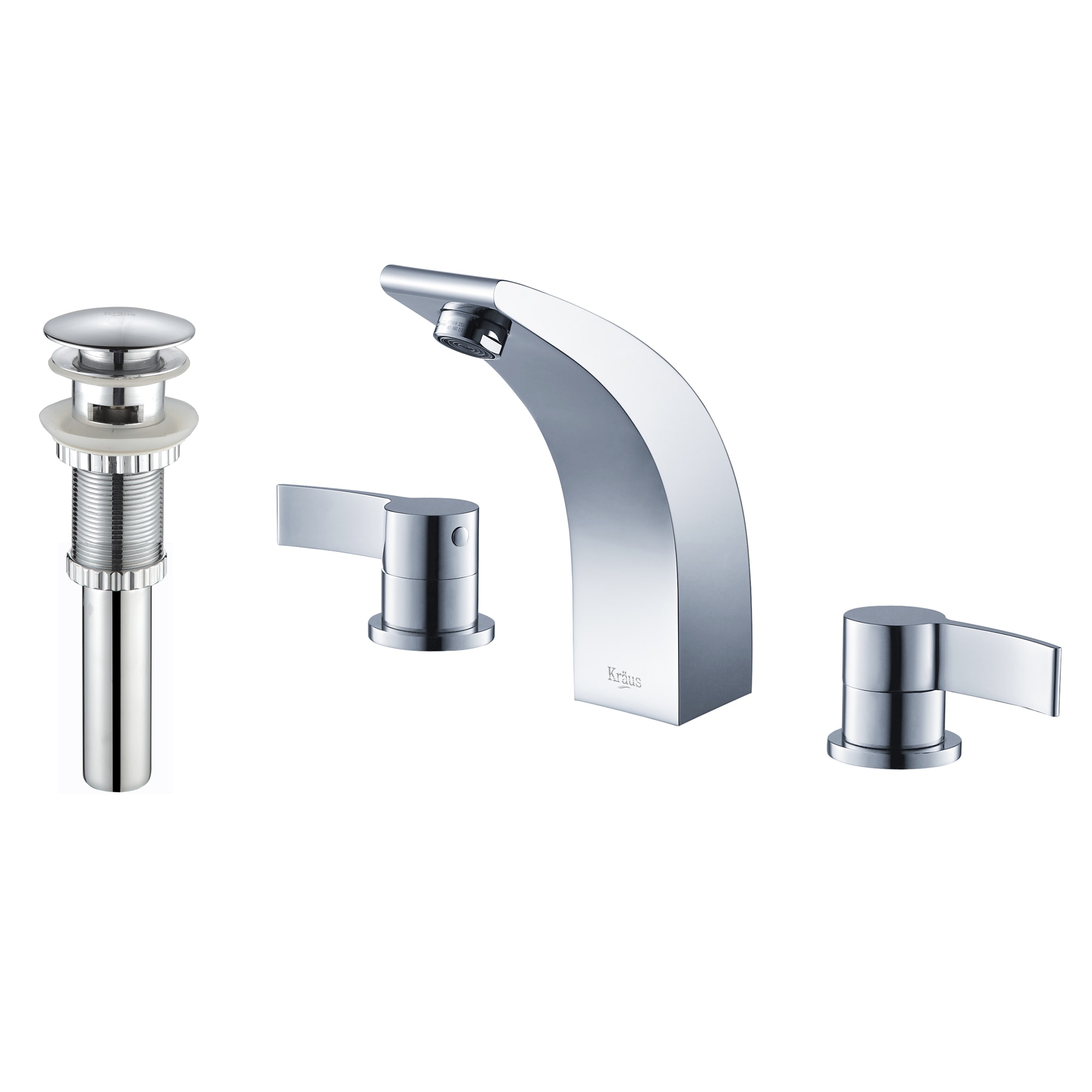 Kraus Illusio Double Handle Widespread Vessel Faucet/ Pop Up Drain