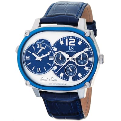 Joshua & Sons Men's Dual-time Multi-function Blue Watch