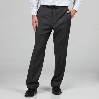 Tommy Hilfiger Men's Trim Fit Grey Slim Stripe Wool Dress Pants