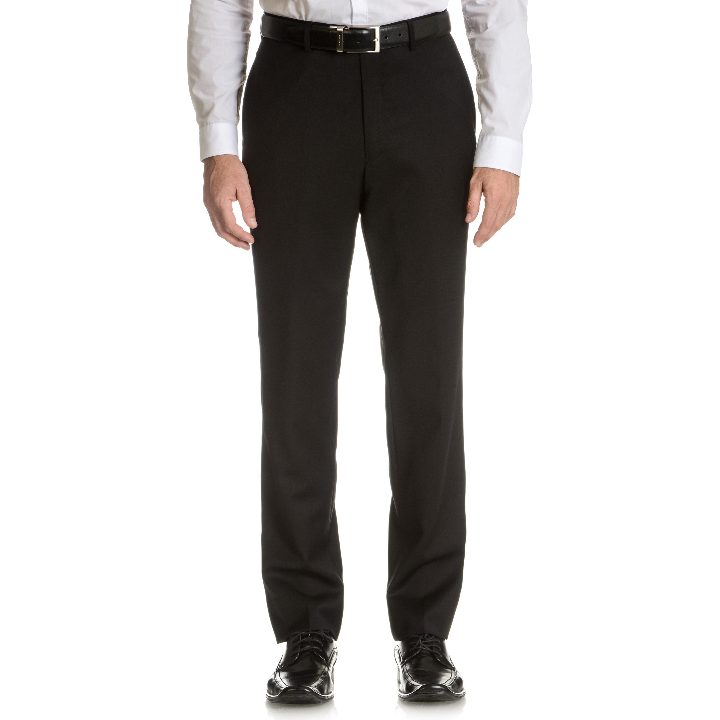 Shop Tommy Hilfiger Men's Trim Fit Black Wool Dress Pants - Free ...