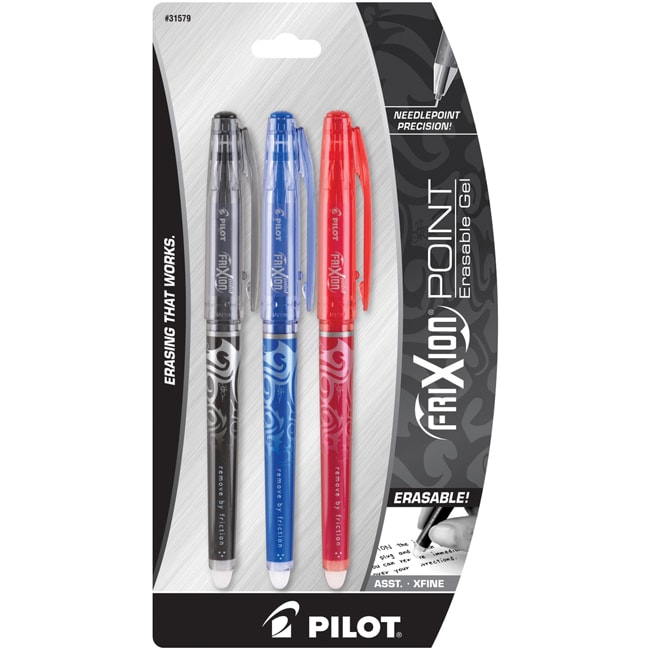 Frixion Extra Fine Point Erasable Gel Pens (Pack of 3)