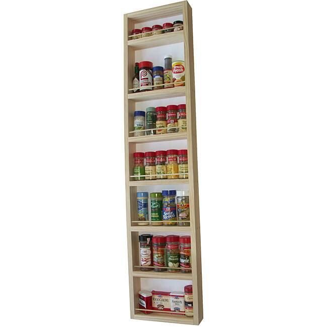 WG Wood Products Easy to Mount Solid Wood Surface Mounted Kitchen Spice Rack