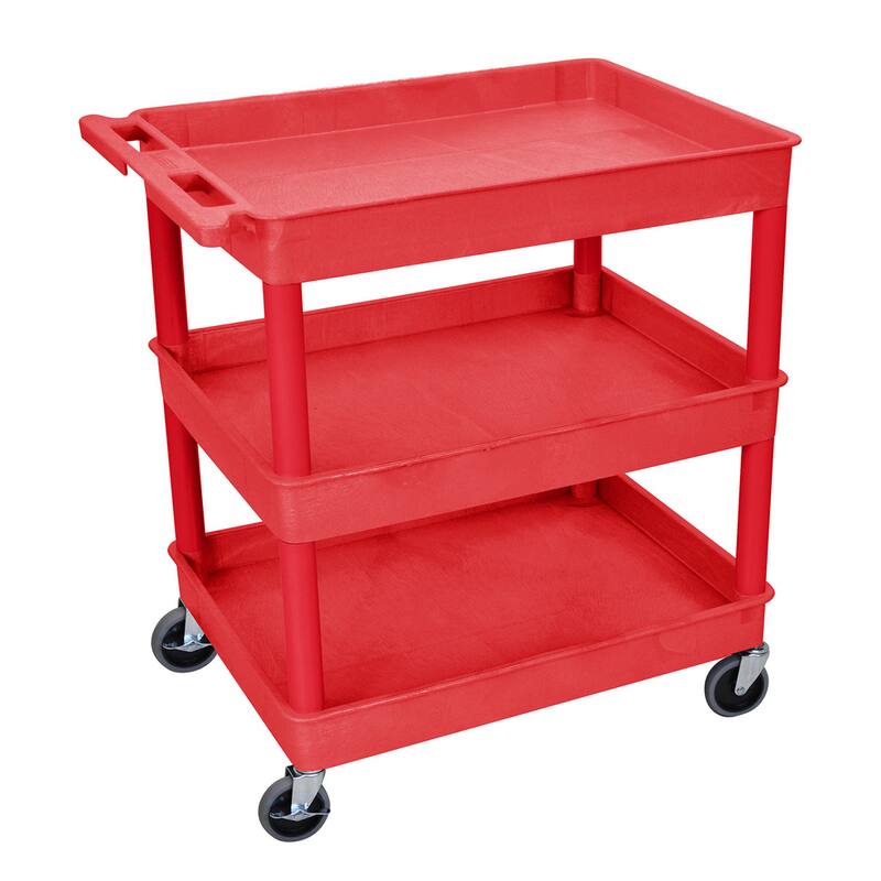 Luxor Red 3 Tub Utility Cart
