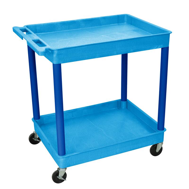 Luxor Blue 2 Tub Shelf Utility Cart