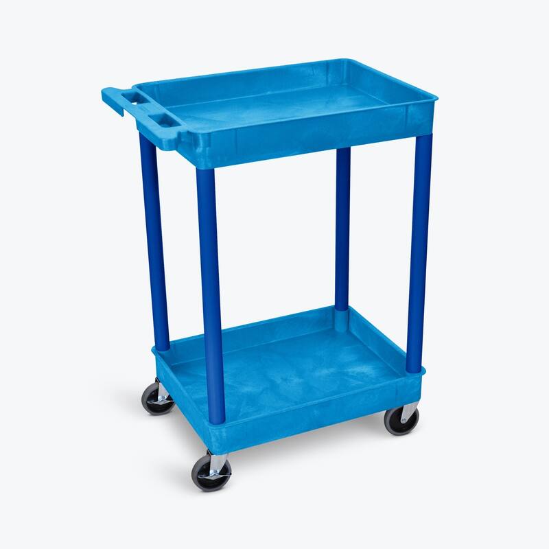 Luxor Blue 2 Tub Shelf Utility Cart