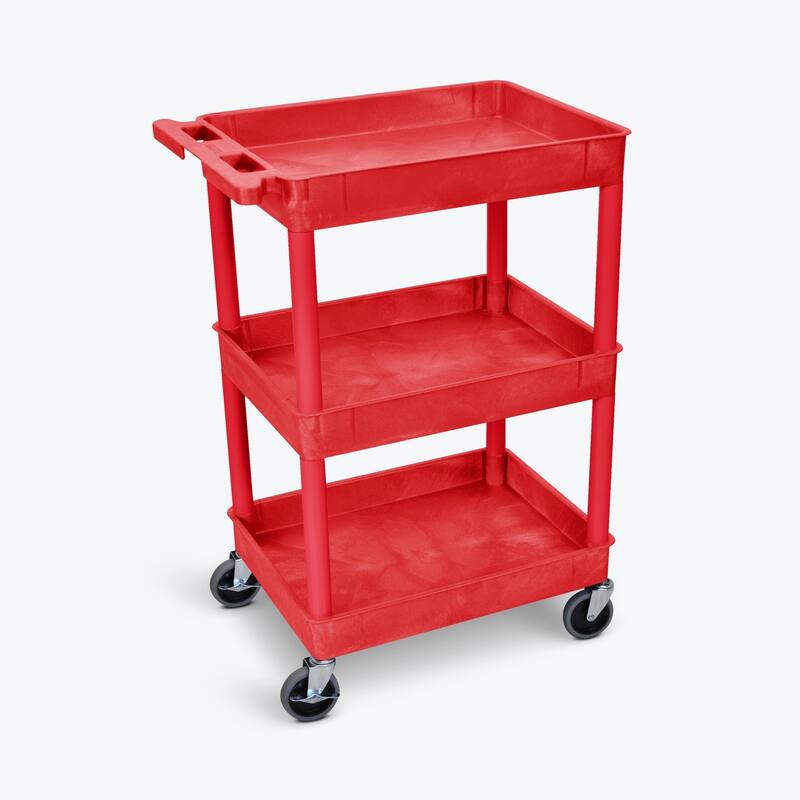 Luxor Red 3 Tub Tall Utility Cart