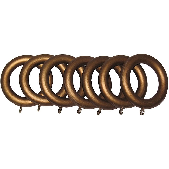 Shop Historical Gold 1 3/8-inch Wood Drapery Rings (Set of ...