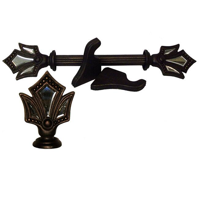 Versailles Antique Bronze Wood Curtain Rod Set