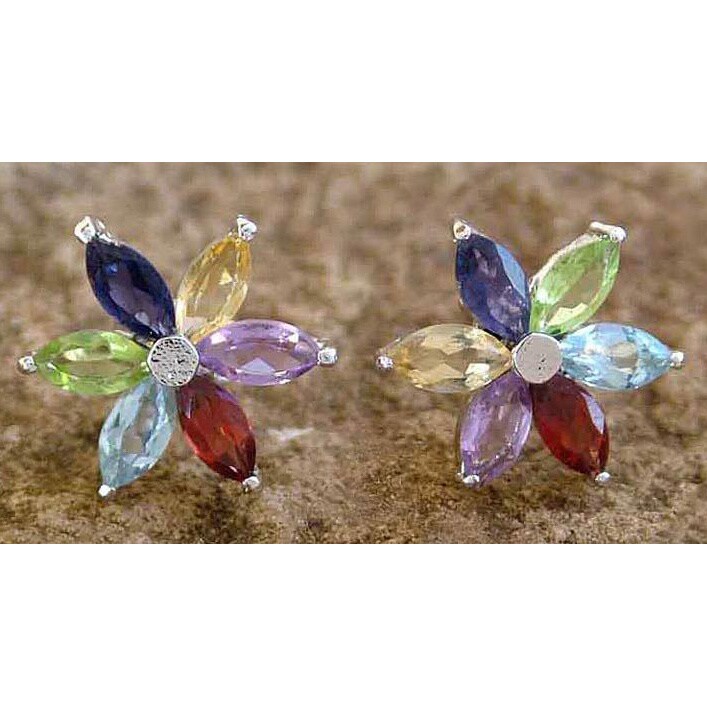 Summer Blossom NOVICA Multi-Gem Peridot .925 Sterling Silver Brooch Summer Blossom NOVICA Multi-Gem Peridot .925 Sterling Silver Brooch
