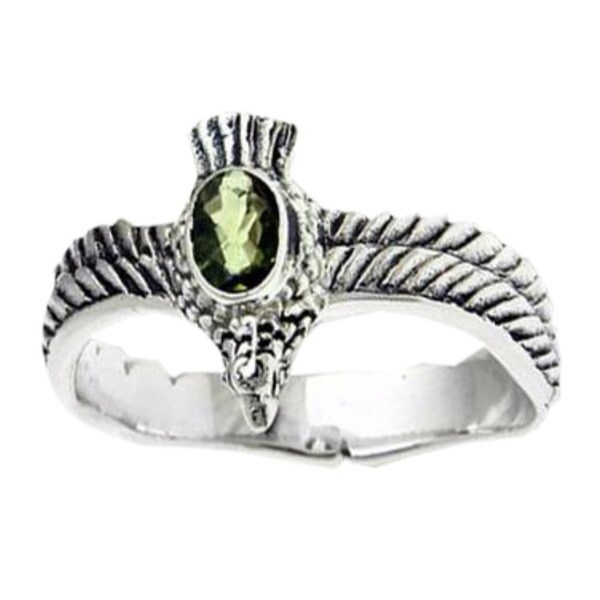 Shop Handmade Sterling Silver Men's 'Peace Messenger' Peridot Ring