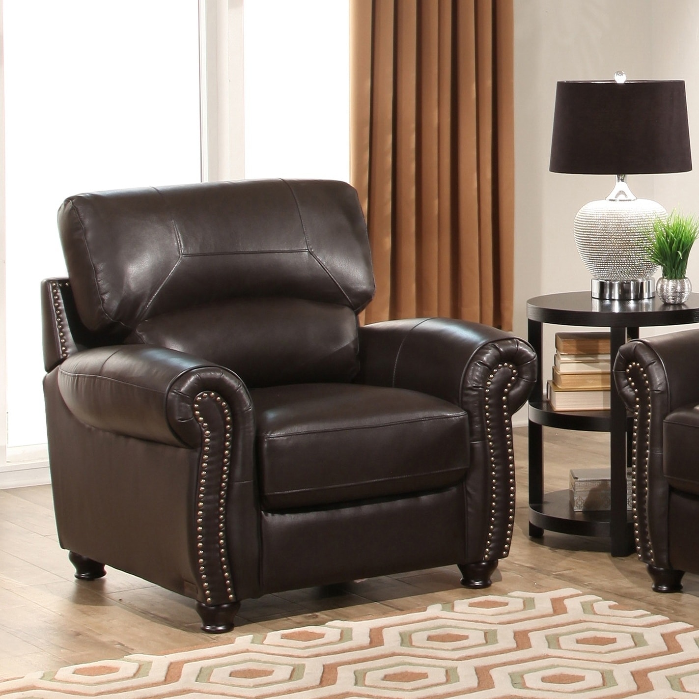 Abbyson Living Monaco Premium Top grain Leather Armchair