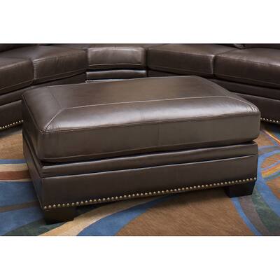 Abbyson Oxford Italian Leather Ottoman