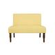 Handy Living Bradstreet Washed Buttercream Yellow Upholstered Armless Settee - Thumbnail 1