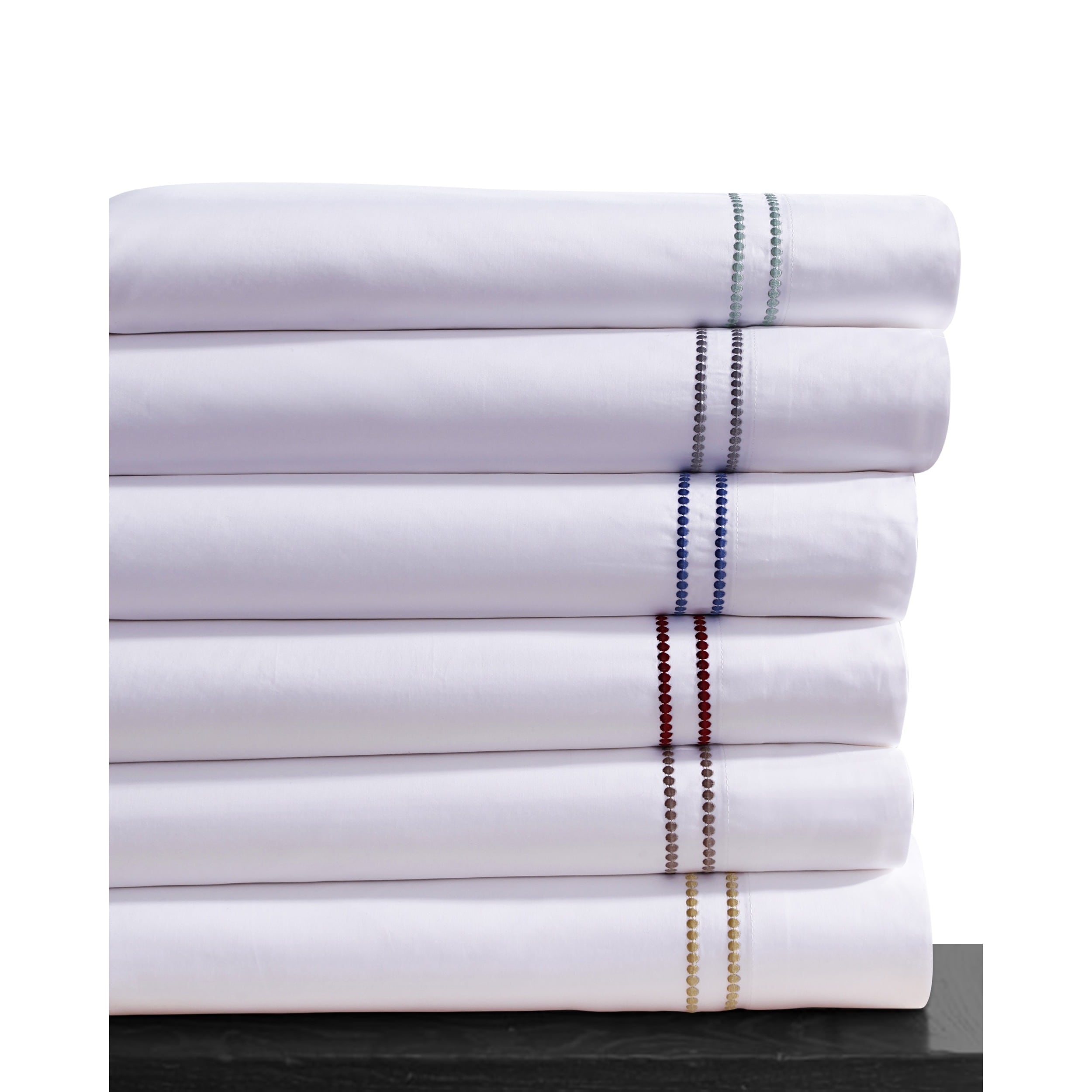 Tribeca Living Dot Embroidered Egyptian Cotton 400 Thread Count Deep Pocket Sheet Set Red Size California King