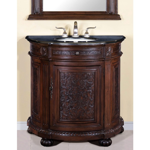 Eclipse Brown Granite Top Single Sink Bathroom Vanity Bathroom Vanities