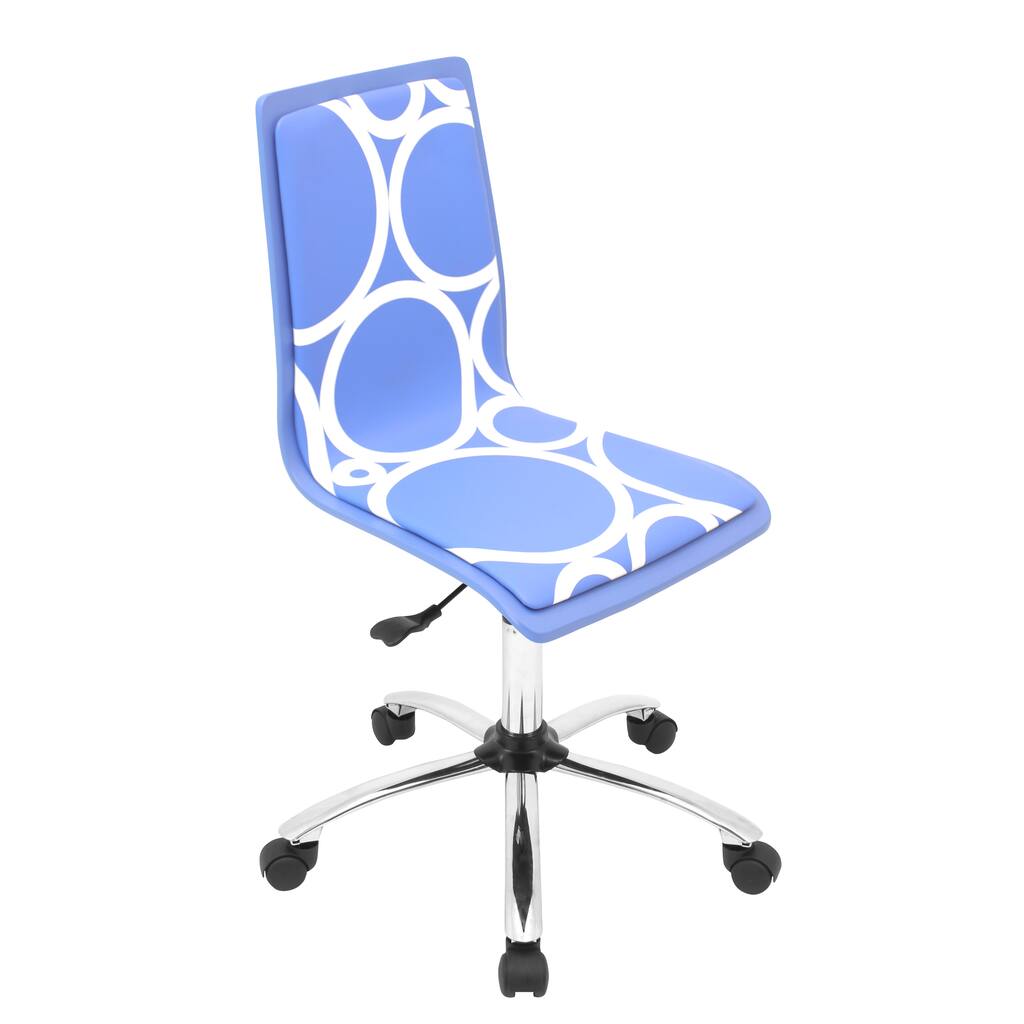 Printed Circles Blue Computer Chair