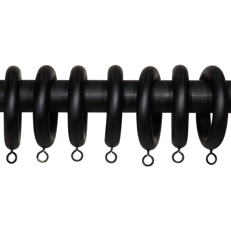 Shop Black Wood 1 3 8 Inch Drapery Rings Set Of 7 On Sale