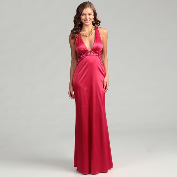 Jessica Simpson Women's Barberry V-neck Gown
