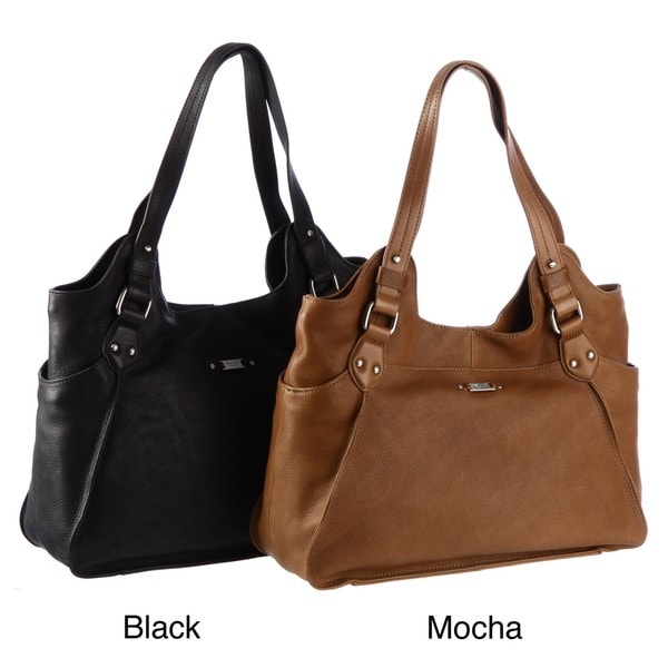 Perlina 'Claire' Leather Tote Bag - Overstock Shopping - Great Deals on ...