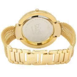 Burgi Women's Crystal Mesh Classic Gold-Tone Bracelet Quartz Watch