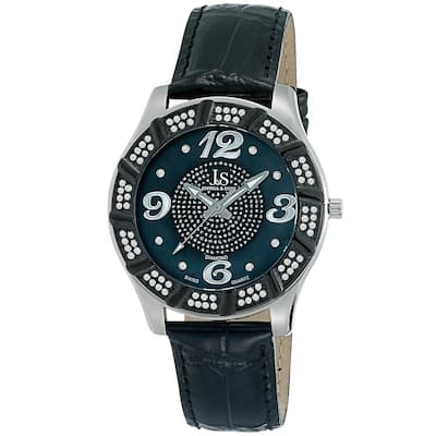Joshua & Sons Men's Water-Resistant Swiss Quartz Diamond Silver-Tone Strap Watch