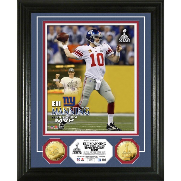 Eli Manning Super Bowl XLVI MVP 24k Gold Coin Photo Mint