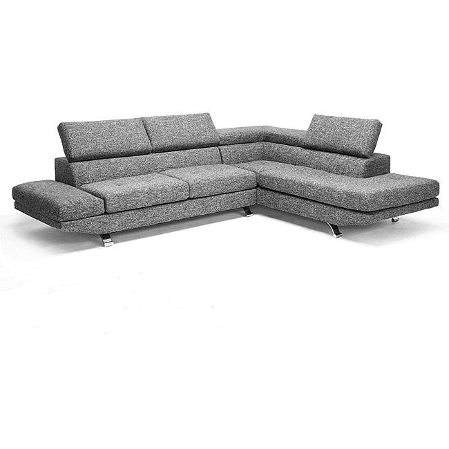 Adelaide Gray Twill Fabric Modern Sectional Sofa