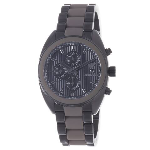 Shop Emporio Armani Men S Ar5953 Sport Black Pvd Stainless Steel