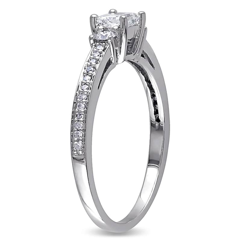 Miadora 10k White Gold 1/2ct TDW Diamond Ring