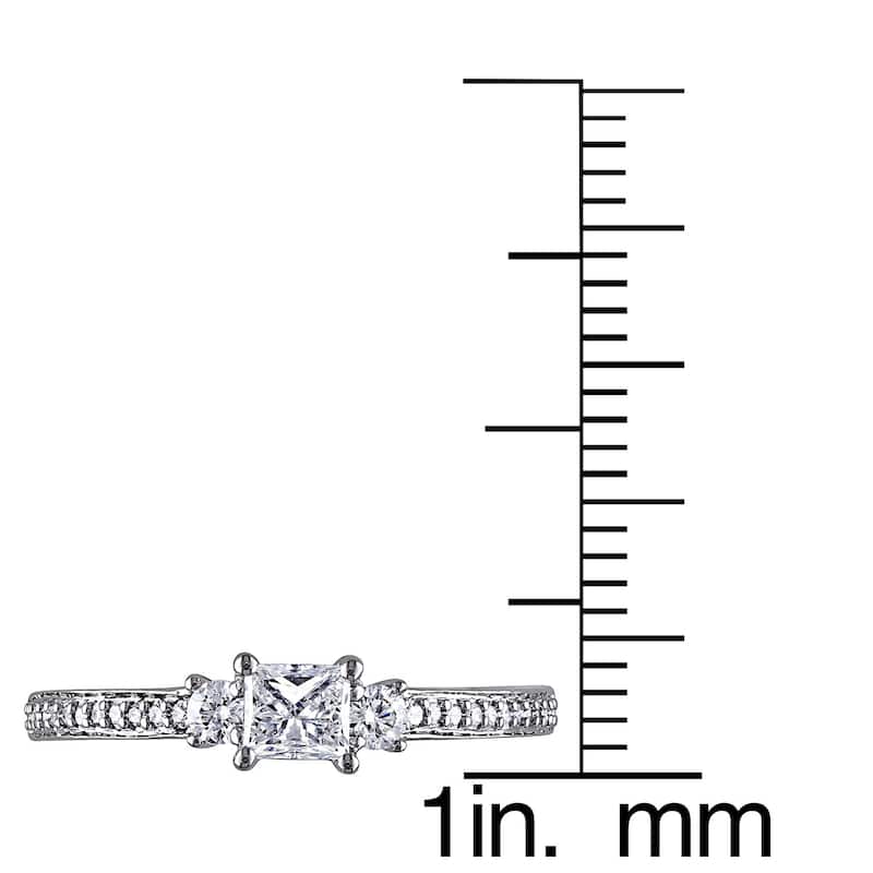 Miadora 10k White Gold 1/2ct TDW Diamond Ring