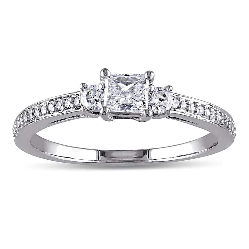 Miadora 10k White Gold 1/2ct TDW Diamond Ring