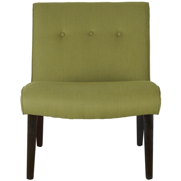 New 30 7"H Assembled Solid Green Armless Chair Button Tufts Corded Edges LG Seat