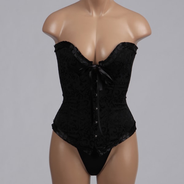 Donna di Capri Black Floral Corset Lingerie