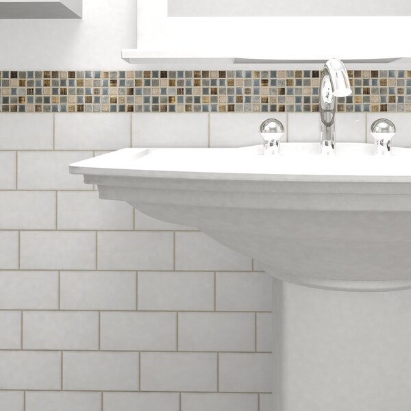 SomerTile 11.75 x 11.75-inch Isle Baltica Porcelain Mosaic Wall Tile (Case of 10)