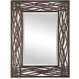 Uttermost Dorigrass Distressed Mocha Rustic Metal Framed Mirror - 32x42x0.5