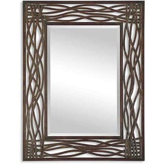 Uttermost Dorigrass Distressed Mocha Rustic Metal Framed Mirror - 32x42x0.5