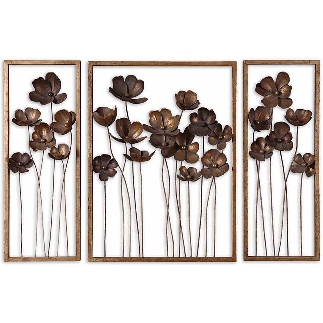 Uttermost Antiqued Gold Leaf Framed Metal Tulips