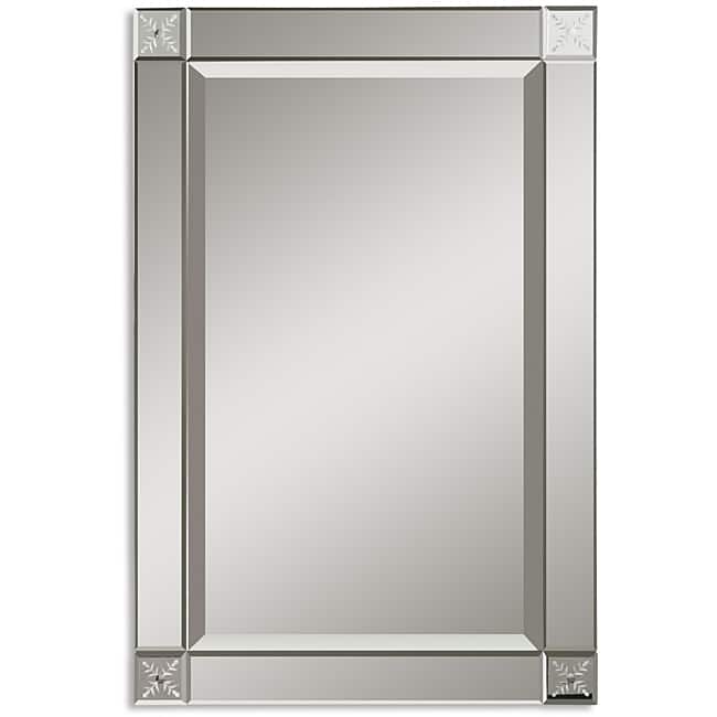 Uttermost Emberlynn Etched Bevel Framed Mirror - Silver - 20.5x30.75x1