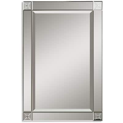 Uttermost Emberlynn Etched Bevel Framed Mirror - Silver - 20.5x30.75x1