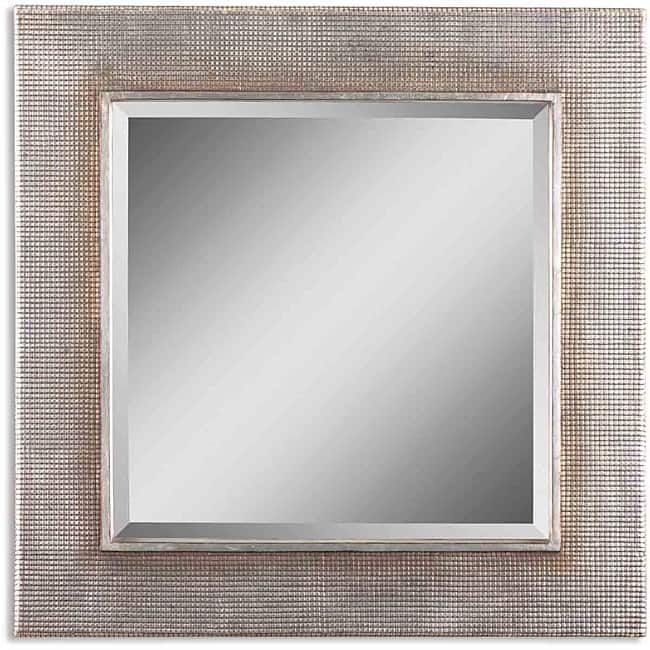 Uttermost Afton Silver Champage Leaf Framed Mirror - Silver/Champagne