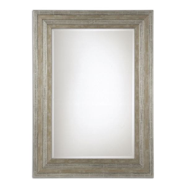 Uttermost Hallmar Distressed Silver Wood Framed Mirror  Free Shipping Today  Overstock  14072949