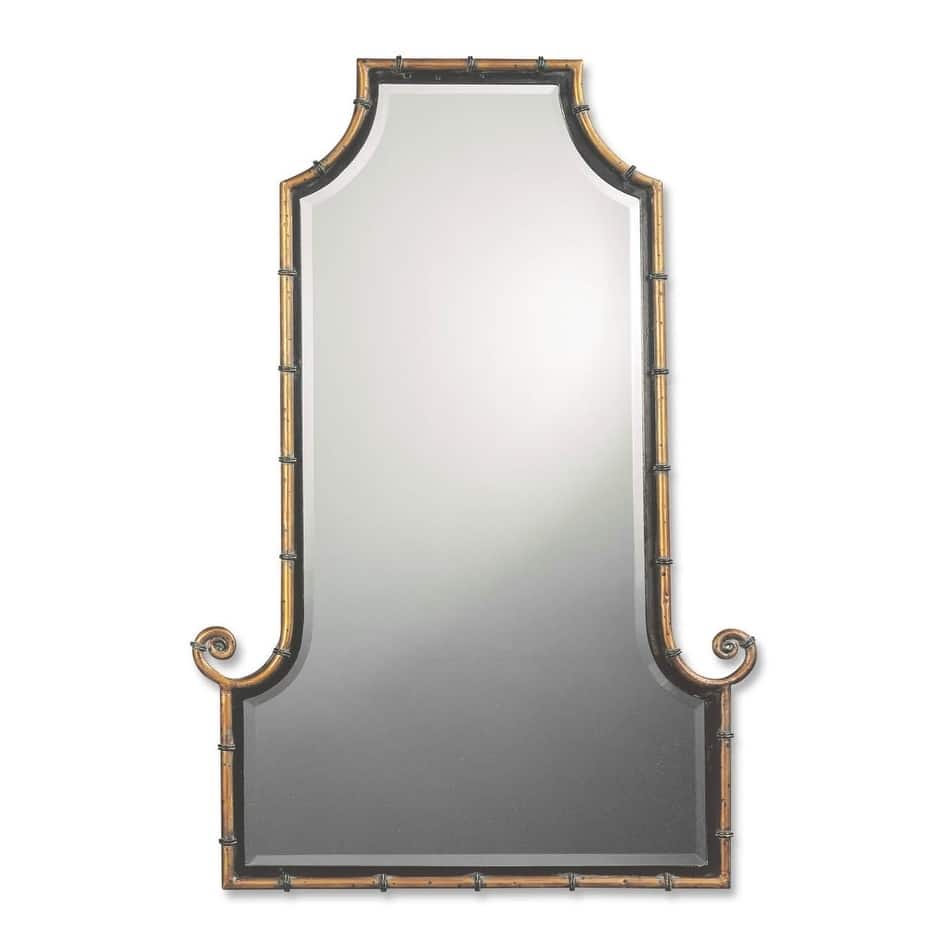Uttermost Himalaya Spotted Gold Iron Framed Mirror - 29x42x2