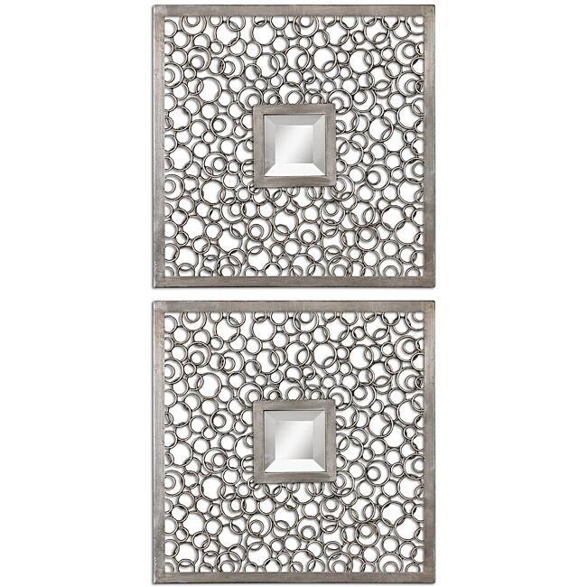 Uttermost Colusa Metal Framed Squares - Antique Silver - 20x20x1.25