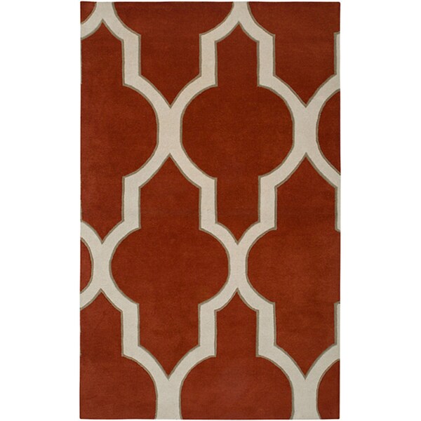 Hand-tufted Averlo Rust Area Rug (5' x 8') - 5' x 8'