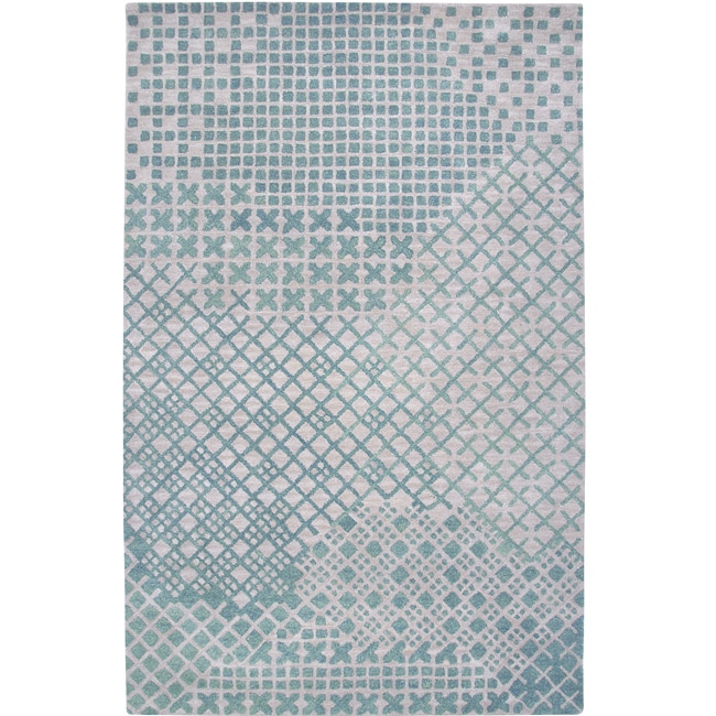 Hand tufted Averlo Light Grey Patterned Area Rug (5 X 8)