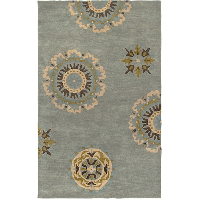 Hand-tufted Averlo Light Blue Area Rug - 5' x 8'