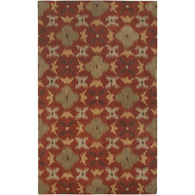 Hand-tufted Averlo Rust Rug (8' x 10') - 8' x 10'