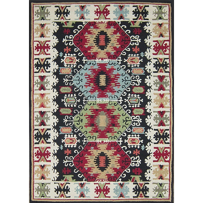 Hand hooked Rancho Black Rug (36 X 56)