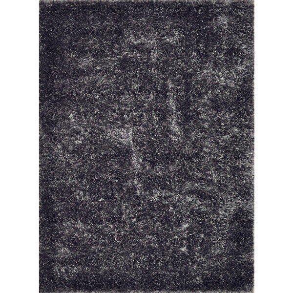 Seville Plum/ Grey Shag Rug - 5' x 7'6