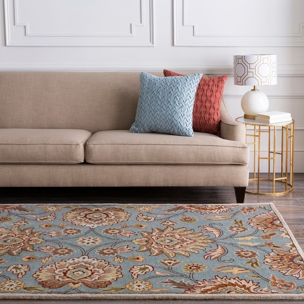 Hand-tufted Wool Blue Auld Area Rug - 8' x 11'
